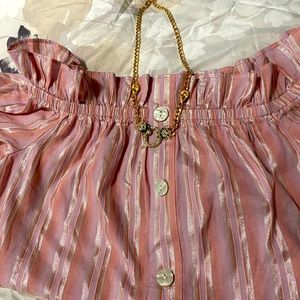 Off shoulder pink top